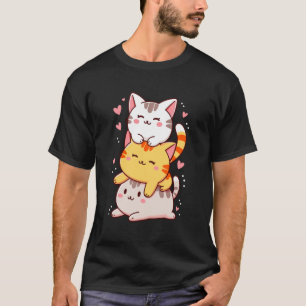 Mignon Chat Drôle Kitty T-Shirt Romantique Amoureu