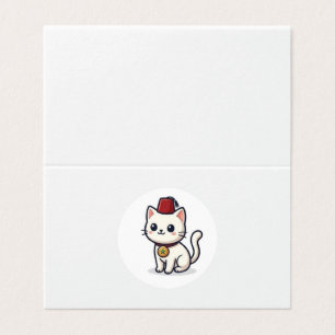 Mignon chat Kawaii marocain avec autocollant Fez