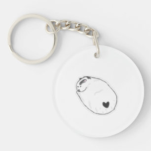 Mignon Chat Mochi Avec Tache de Coeur Dessin à la