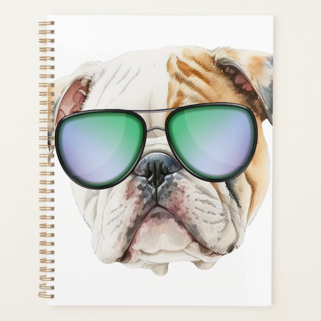 Mignon chien anglais avec lunettes de soleil, Gros (Devant)