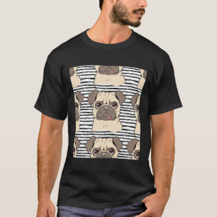 mignon chien carlin motif classique T-shirt 274