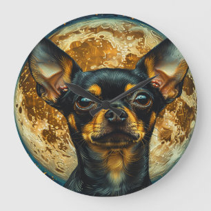 Mignon Chihuahua Céleste avec Horloge de la Lune e
