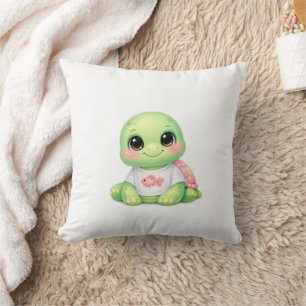 Mignon Coussin Bébé Tortue de Mer Kawaii Chibi