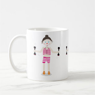 mignon dessin animé exercice fille mug