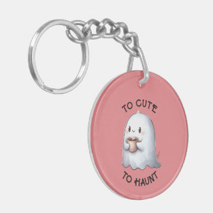 Mignon fantôme Kawaii tenant un café Aquarelle 