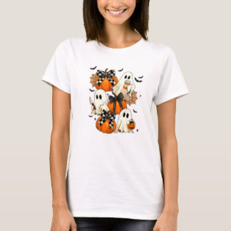 Mignon Fantômes d'Halloween et T-shirt Citrouille