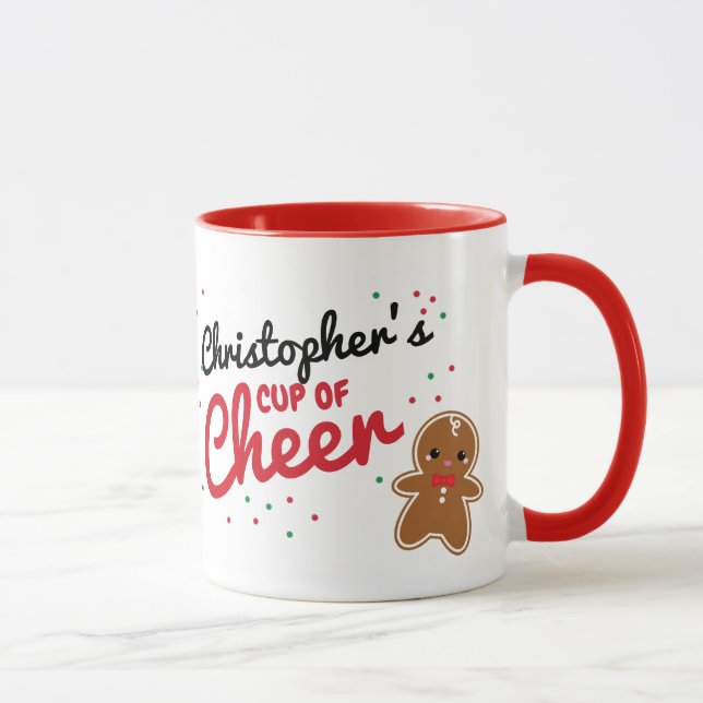 mignon GINGERBREAD GARÇON tasse de Noël personnali (Droite)