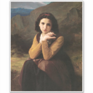 Mignon Innocence Adoleszenz Girl, Bouguereau Aufkleber