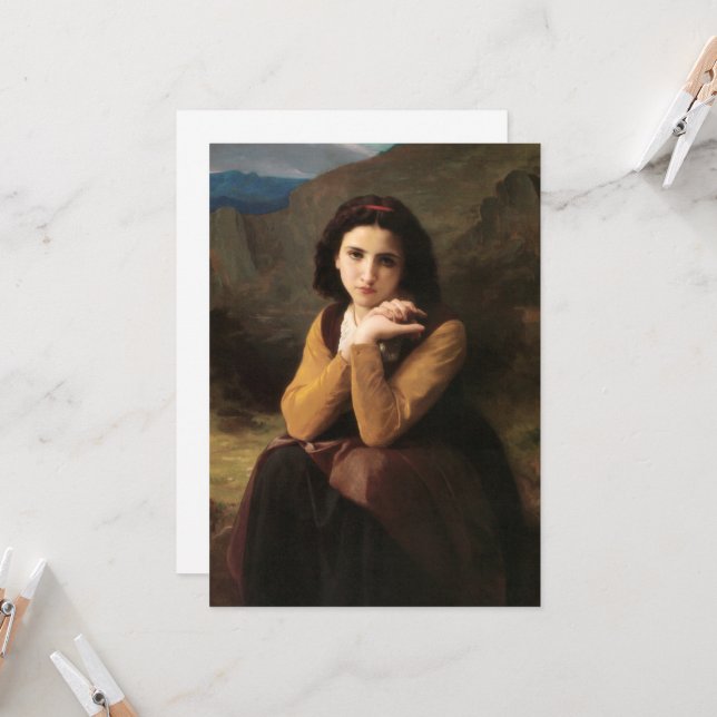 Mignon Innocence Adoleszenz Girl, Bouguereau Einladung (Vorderseite/Rückseite Beispiel)
