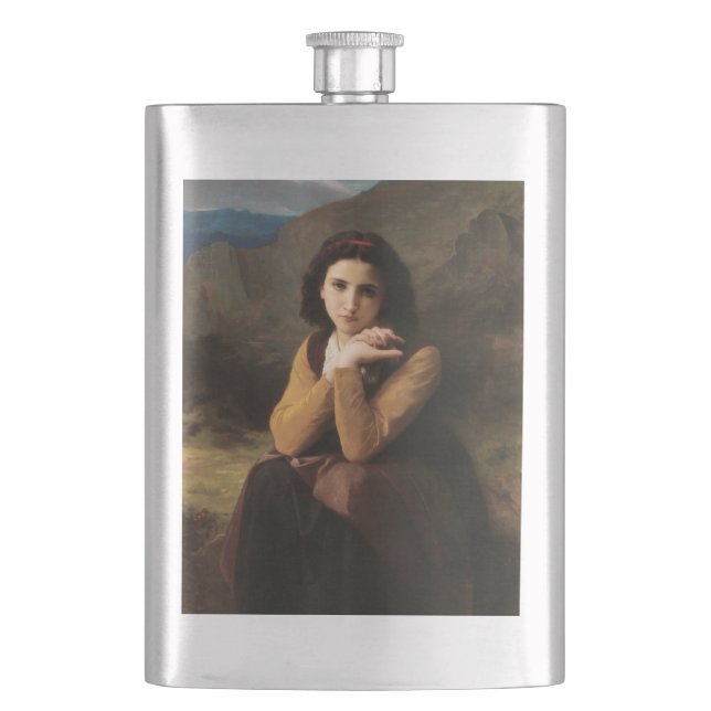 Mignon Innocence Adoleszenz Girl, Bouguereau Flachmann (Vorderseite)