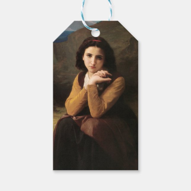 Mignon Innocence Adoleszenz Girl, Bouguereau Geschenkanhänger (Vorderseite)