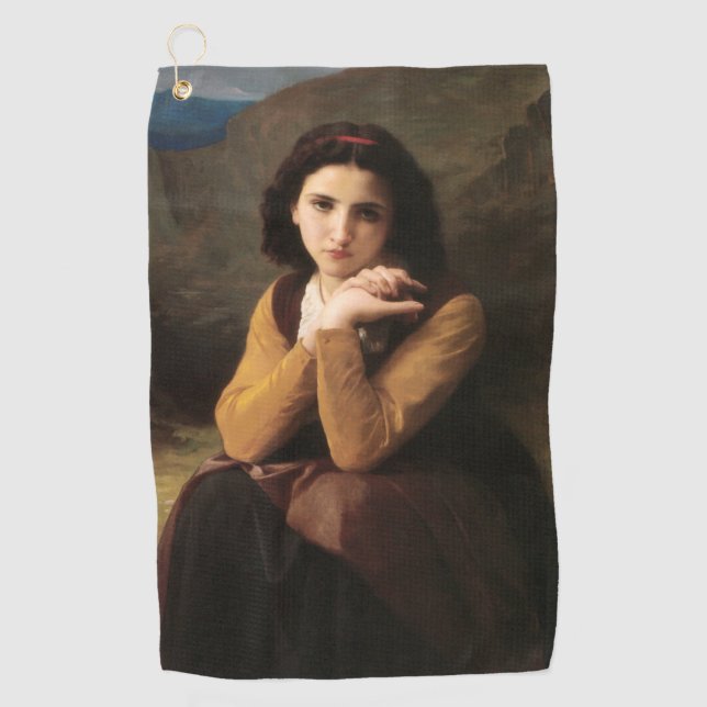 Mignon Innocence Adoleszenz Girl, Bouguereau Golfhandtuch (Vorderseite)
