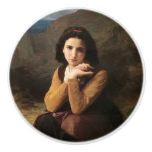 Mignon Innocence Adoleszenz Girl, Bouguereau Keramikknauf