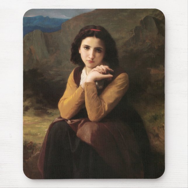 Mignon Innocence Adoleszenz Girl, Bouguereau Mousepad (Vorne)