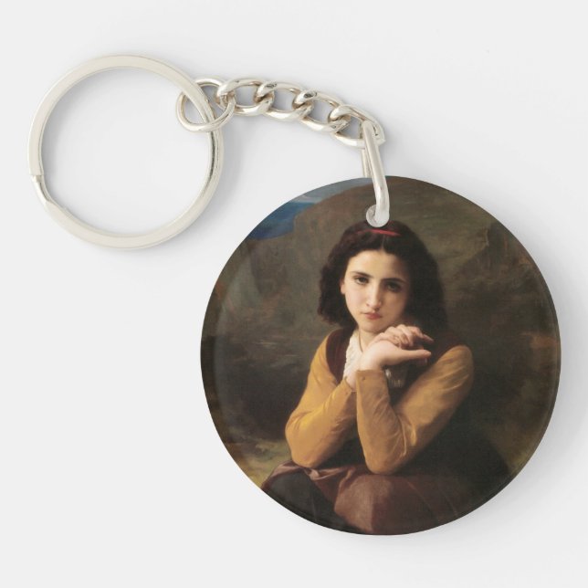 Mignon Innocence Adoleszenz Girl, Bouguereau Schlüsselanhänger (Vorderseite)