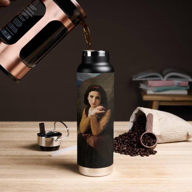 Mignon Innocence Adoleszenz Girl, Bouguereau Trinkflasche (Kaffee)