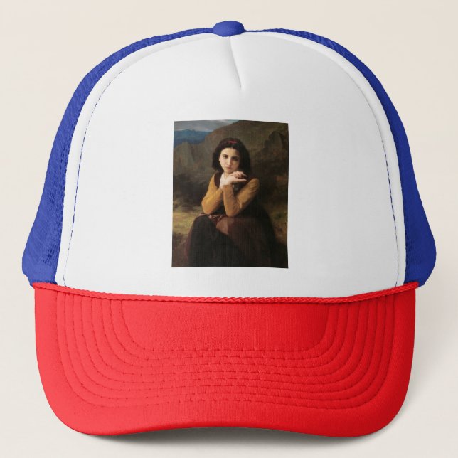 Mignon Innocence Adoleszenz Girl, Bouguereau Truckerkappe (Vorderseite)