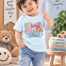 Mignon Je T'aime Maman & Papa T-Shirt Enfant