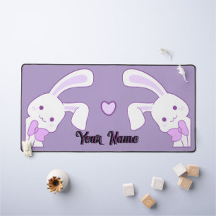 Mignon Kawaii Pastel Violet Lapin Nom Personnalisé