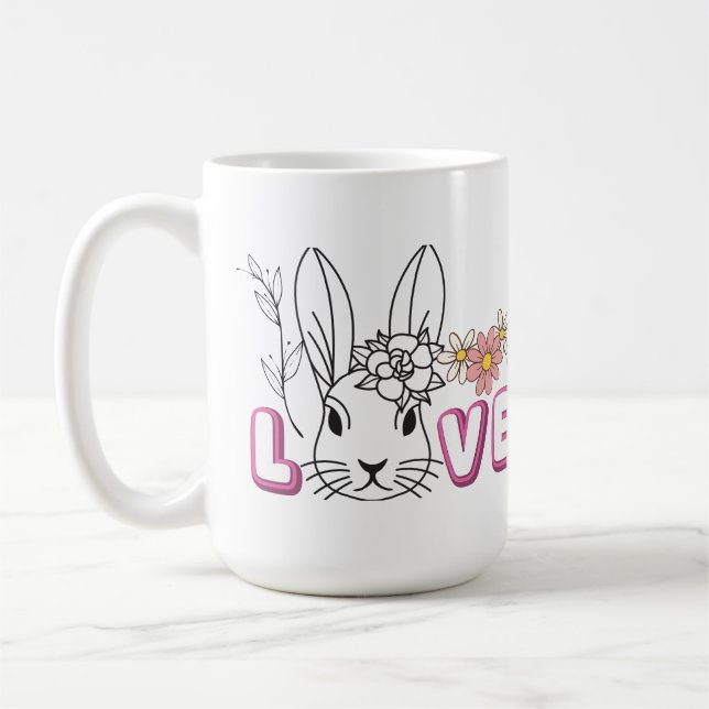 mignon lapin amour mug (Gauche)