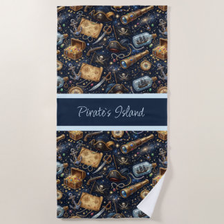 Mignon motif d'aventure pirate Serviette de plage