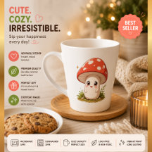 Mignon Mug de Café Champignon Kawaii – Bois Cottag