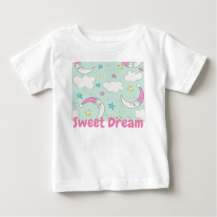 mignon nuage lune étoiles bébé t-shirt