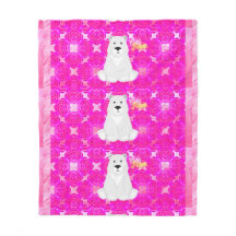 Mignon ours polaire couverture en molleton à fleur