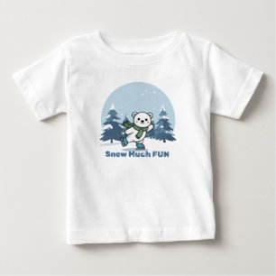 Mignon ours polaire patinant Tshirt d'hiver pour e