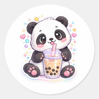 Mignon Panda Kawaii Autocollant de Thé aux Perles