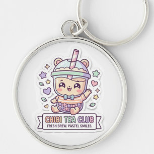 Mignon porte-clés Kawaii Chibi Tea Club Boba Milk 