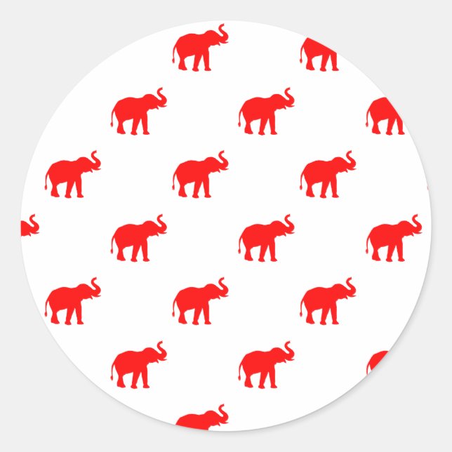 mignon stickers d'éléphant rouge. (Devant)