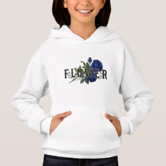 Mignon sweatshirt à capuche floral bleu "FLEUR" po