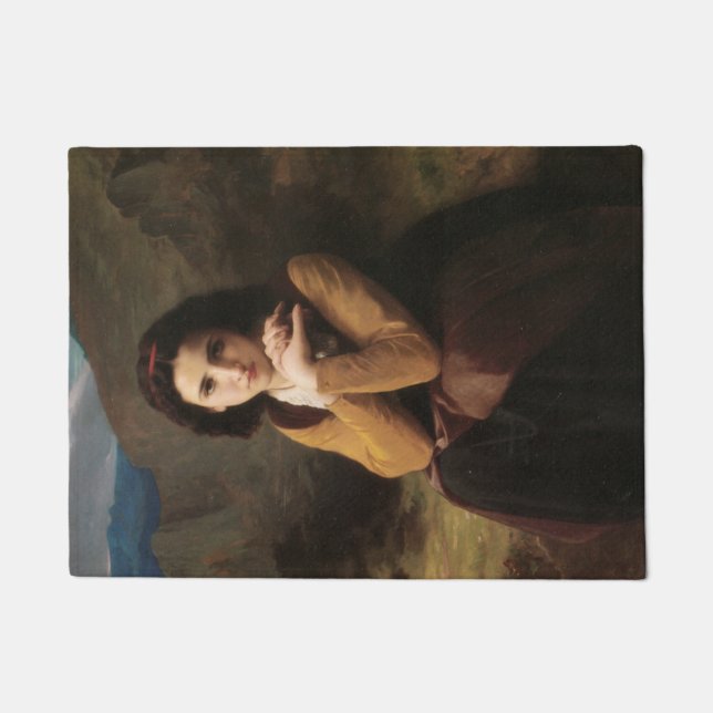 Mignon (Sweet Young French Girl) (von Bouguereau) Fußmatte (Vorderseite)