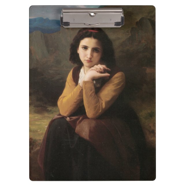 Mignon (Sweet Young French Girl) (von Bouguereau) Klemmbrett (Vorderseite)