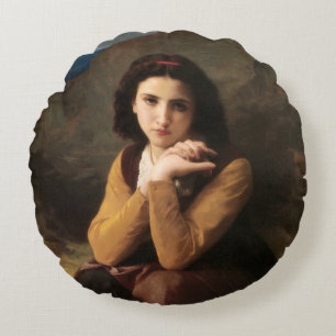 Mignon Unschuld eines jungen Mädchens, Bouguereau Rundes Kissen
