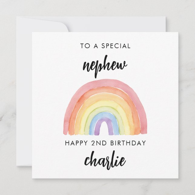 Mignonne 2ème anniversaire carte pour neveu (Devant)