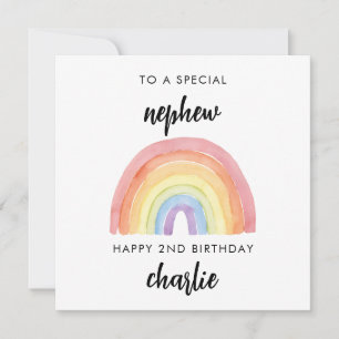 Mignonne 2ème anniversaire carte pour neveu