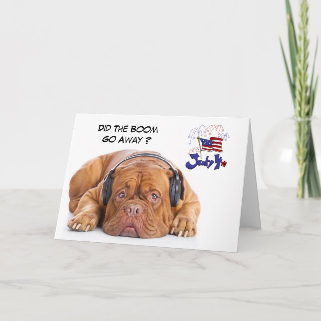 Mignonne 4 juillet chien Carte de vacances pliée (Devant)