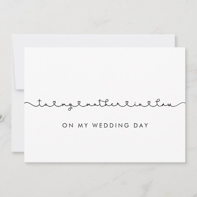 Mignonne à ma belle-mère sur ma carte de jour de m (Devant)