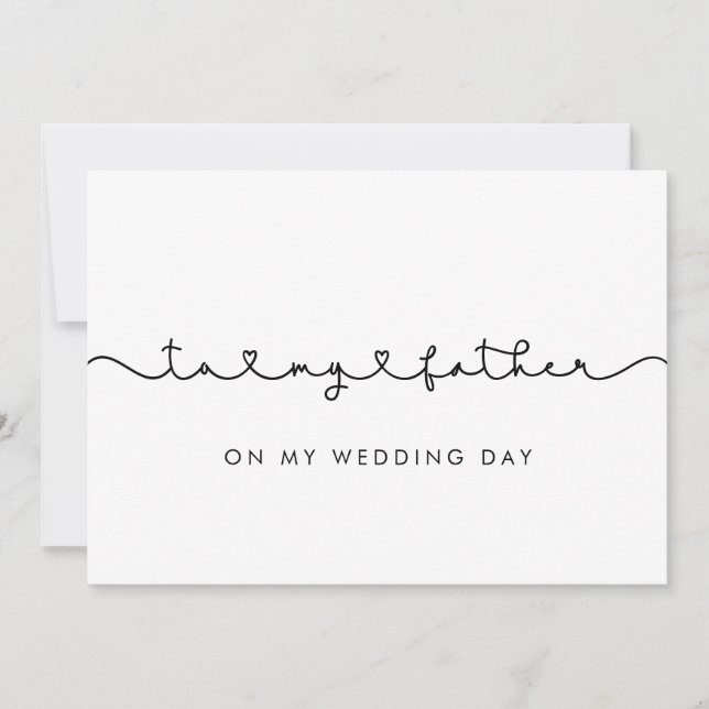 Mignonne à mon père sur ma carte du jour de mariag (Devant)