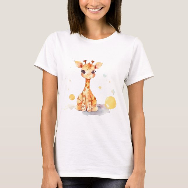Mignonne Baby Giraffe T-Shirt de base femmes (Devant)