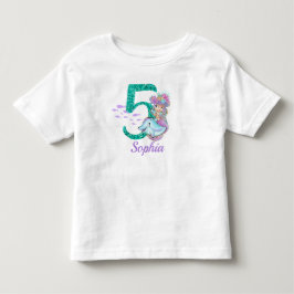 Mignonne Bébé Sirène 5e Anniversaire T-shirt