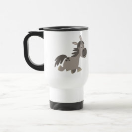 Mignonne caricature Gris Pony Commuter Mug