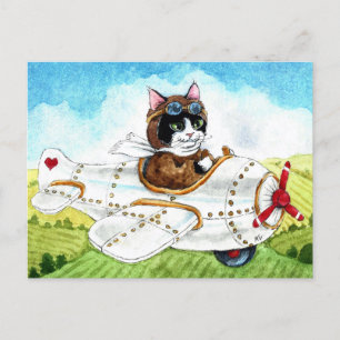Mignonne chat avion Voyage Bon Voyage carte postal