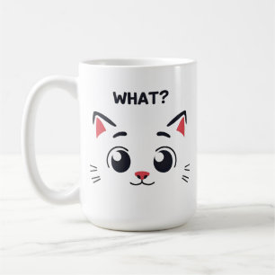 Mignonne Chat Face "QUOI ?" Mug d'expression amusa