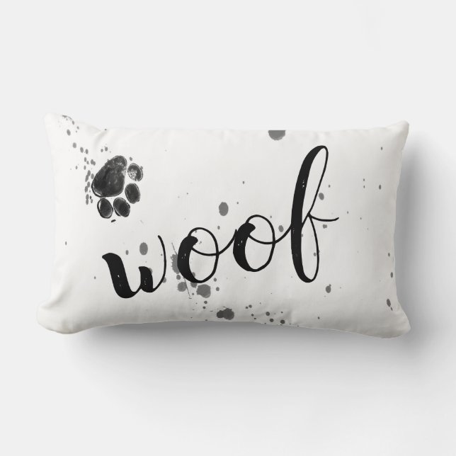 mignonne citation de chien coussin noir et blanc (Recto)