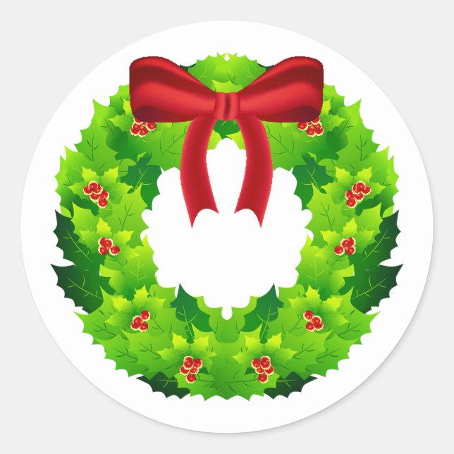 Mignonne couronne de Noël avec Sticker en ruban ro (Devant)