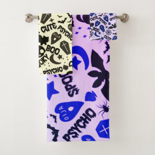 Mignonne et amusante Purple Bleu et Noir Halloween