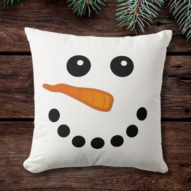 Mignonne et drôle Snowman visage Coussin festif (Créateur téléchargé)